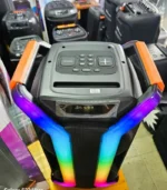 Parlante Doble Torre 2x8 RGB Amplificado + 2 Microfonos Inalambricos