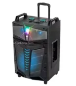 Parlante 15 Pulgadas RGB Amplificado con Ecualizador Profesional + 2 Microfonos Inalambricos | Kolav-A1528