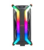 Parlante Doble Torre 2x8 RGB Amplificado + 2 Microfonos Inalambricos