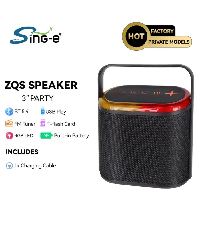 Parlante RGB Multifunción 3 Pulgadas Recargable | ZQS-P10 Parlante RGB Multifunción 3 Pulgadas Recargable | ZQS-P10