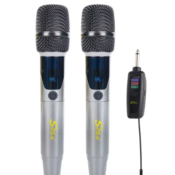 Micrófono Doble Inalámbrico Recargable con Pantalla Digital - Sing e ZQS-2M502