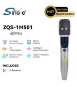Micrófono Doble Inalámbrico Recargable con Pantalla Digital - Sing e ZQS-2M502